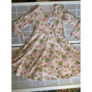 Pink Green NWT Girls Sz 8/9 St.Patrick's Day Dress Shamrock Rainbows Girly Twirl
